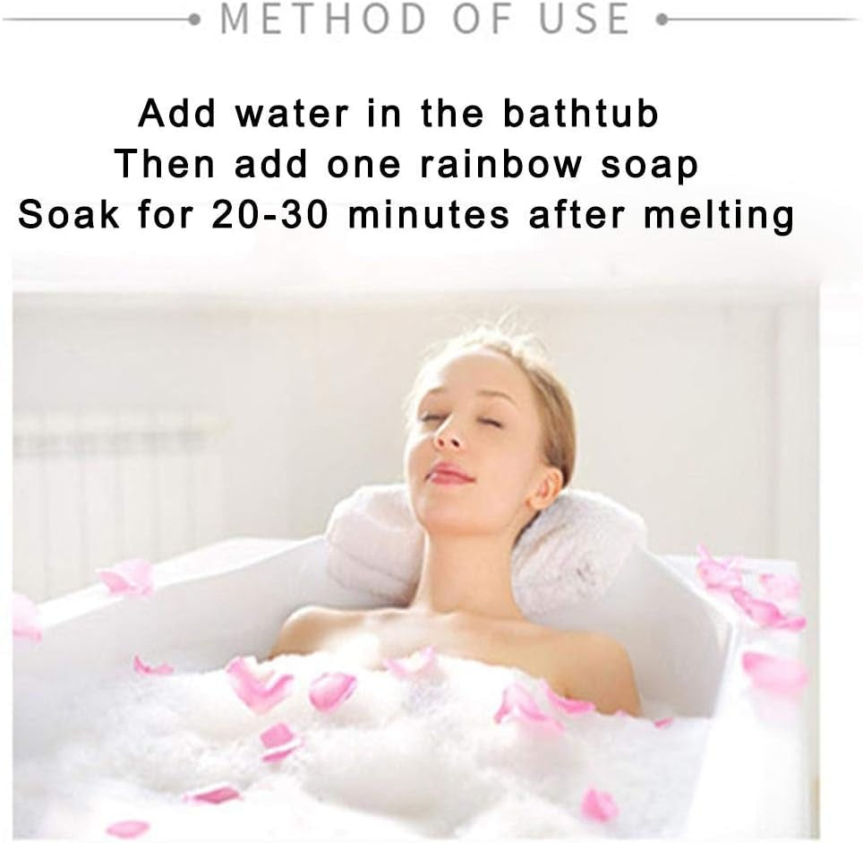 Rainbow Bath Bombs, Handmade Cloud Fizzy Spa Bath Bombs with Skin Moisturizing Ingredients, Bubble Bath Bombs Gift Set for Kids and Women