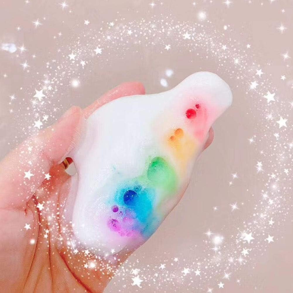 Rainbow Bath Bombs, Handmade Cloud Fizzy Spa Bath Bombs with Skin Moisturizing Ingredients, Bubble Bath Bombs Gift Set for Kids and Women